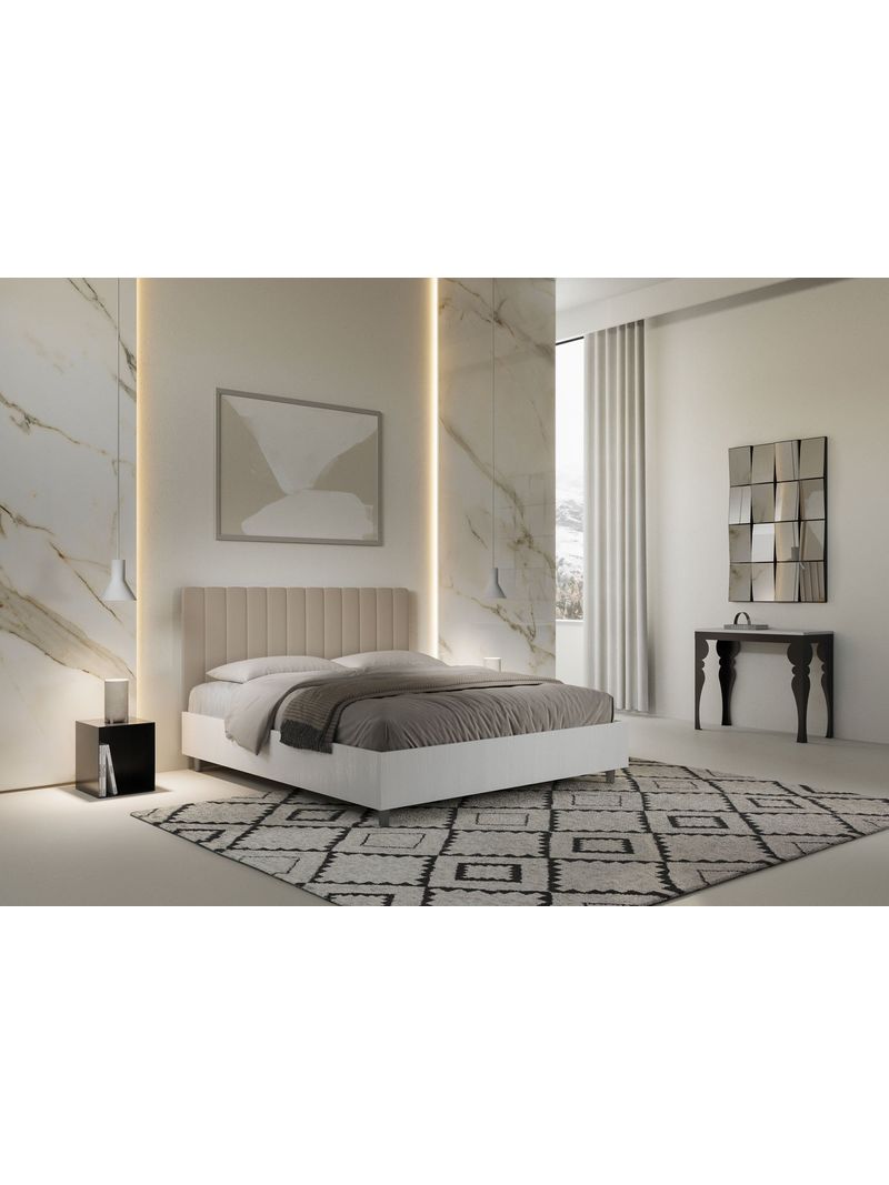 Letto Matrimoniale 160x200 cm con Rete Kaia Tortora - BricoBravo