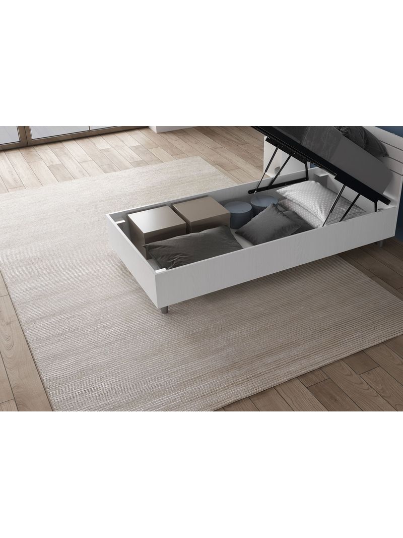 Letto singolo da 80cm Demas testata inclinata bianco frassino 