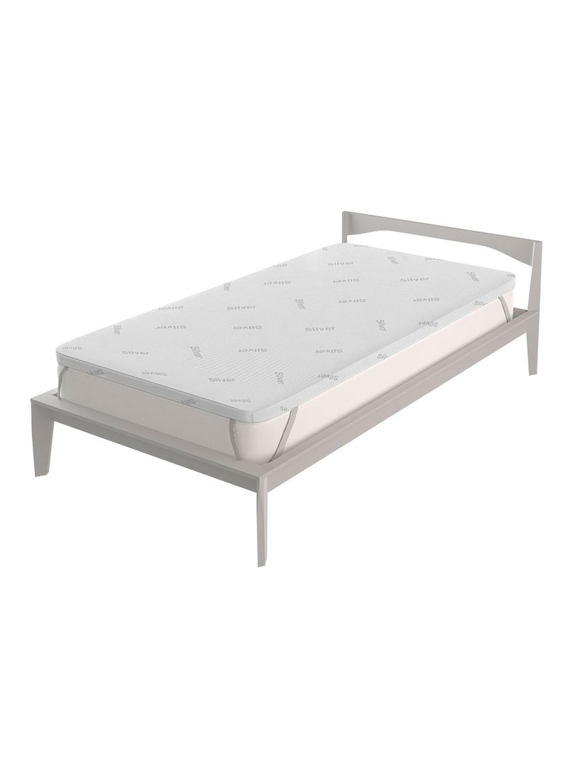 Topper Trapuntato Con Elastici - Matrimoniale Maxi 180x200 Cm, Bianco, Morbido - Foto 2