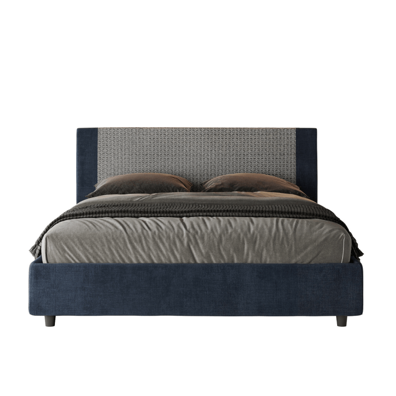 Letto imbottito matrimoniale 160x190 cm tessuto labirinto rosal  contenitoreblublu - BricoBravo