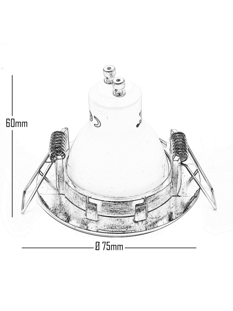 Faretto incasso tondo finitura silver foro 60mm lampada led gu10 5w 38  gradi LED