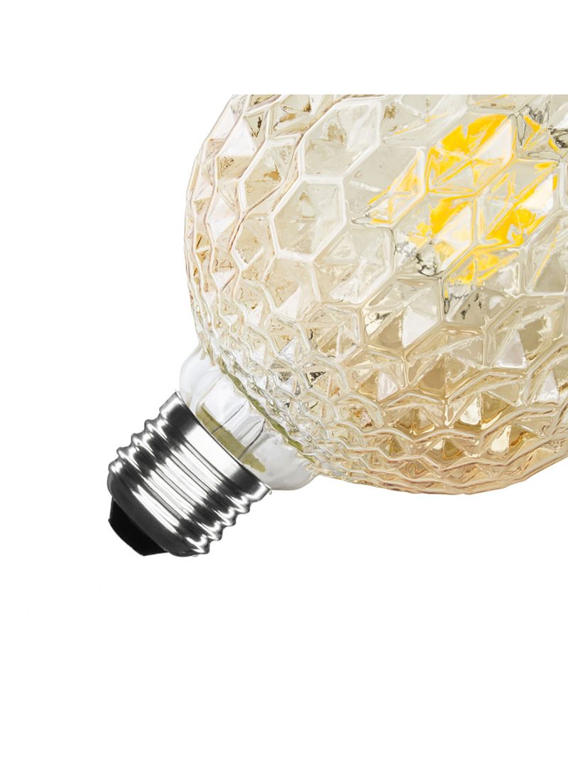 Pigna decorativa lampadina vetro LED 4W E27 2500K resa 35W luce ambra  lampada vintage pub taverne