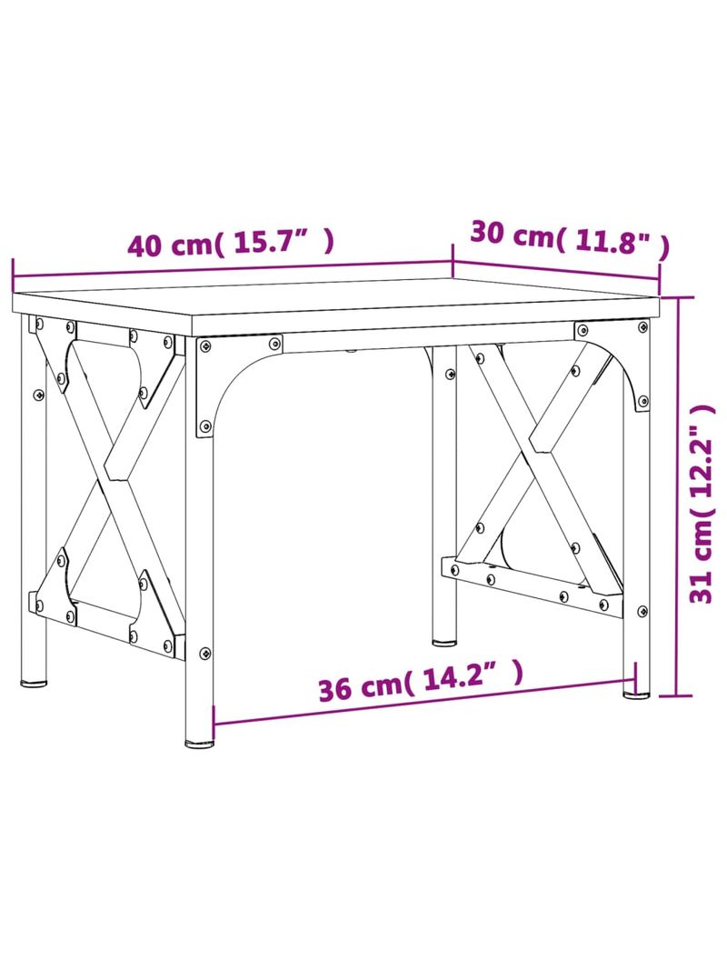 Supporto Stampante Grigio Sonoma 40x30x31 cm Legno Multistrato