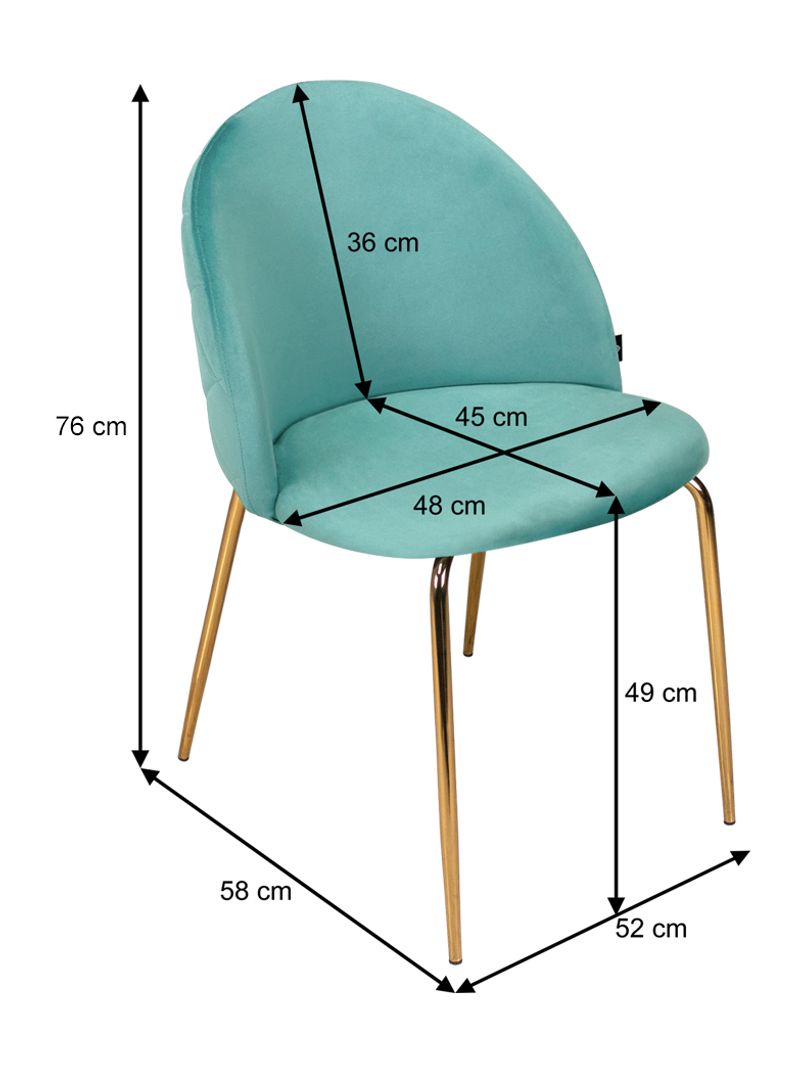 Sedia da pranzo imbottita in velluto verde petrolio mod. Nicole (2 pz)