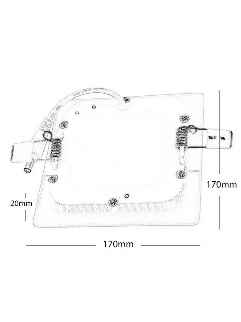 Gasiashop - P-125E-Q - PANNELLO FARETTO LED QUADRATO DA INCASSO 12W CON  CORNICE IN VETRO ALTA LUMINOSITA' 300KK 4000K 6500K