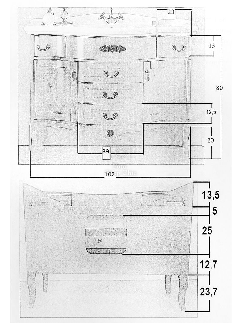 Arredo bagno London classico impero con top - BricoBravo