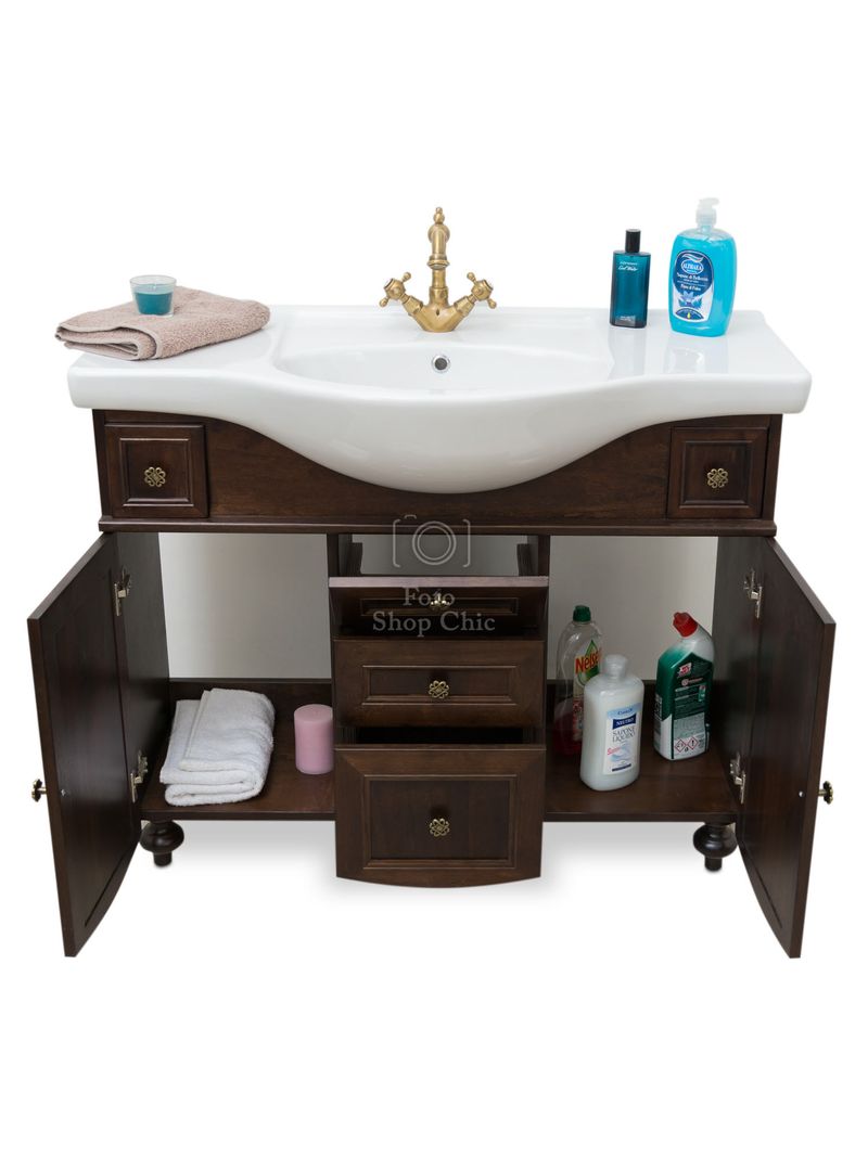 Mobile bagno classico noce scuro - Le Chic Arredamenti