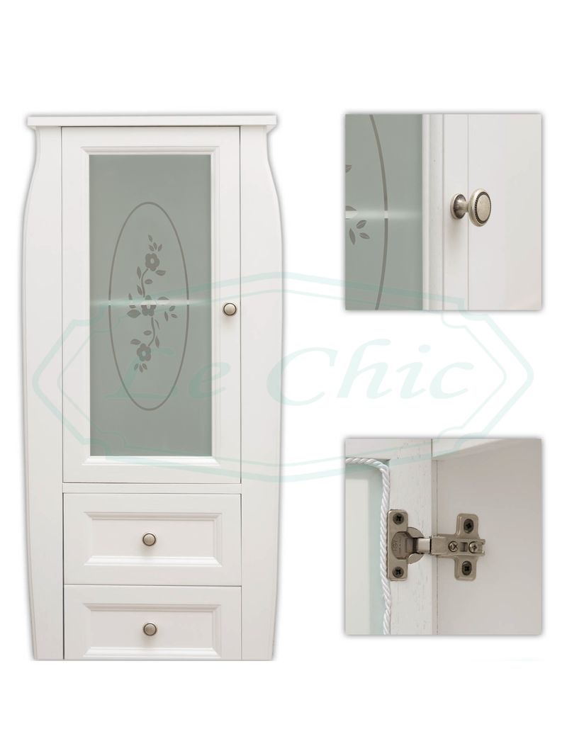 Colonna da bagno 170 cm shabby chic bianco opaco - Le Chic Arredamenti