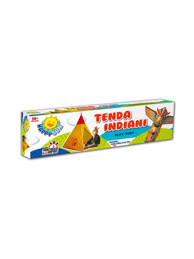 Tenda Indiana per Bambini 100x100x135 cm Struttura in Plastica Tubolare  Gialla - BricoBravo