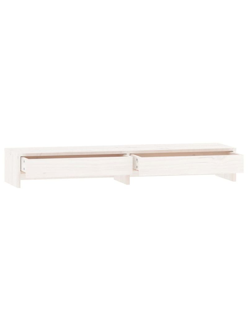 VidaXL Supporto per monitor bianco 100x27x15 cm legno massello di