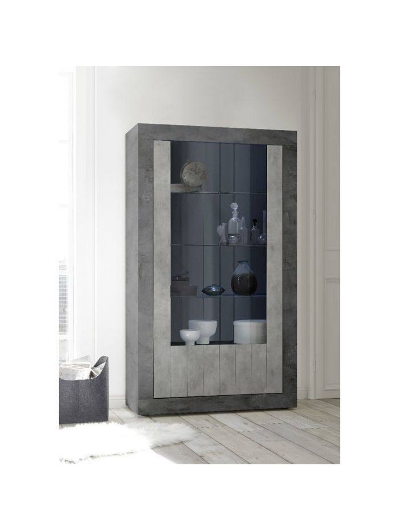 Vetrina moderna con 1 anta a vetro, Mobile da ingresso, Credenza alta