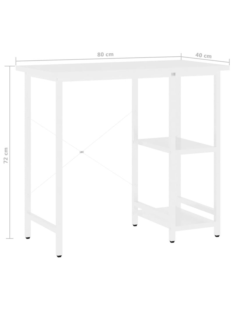 Scrivania Computer Bianco e Rovere Chiaro 80x40x72 cm MDF e Metallo