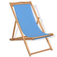 Sedia a Sdraio in Legno di Teak 56x105x96 cm Blu cod mxl 13341