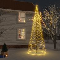 Albero di Natale con Palo in Metallo 1400 LED Bianco Caldo 5 m cod mxl 13373