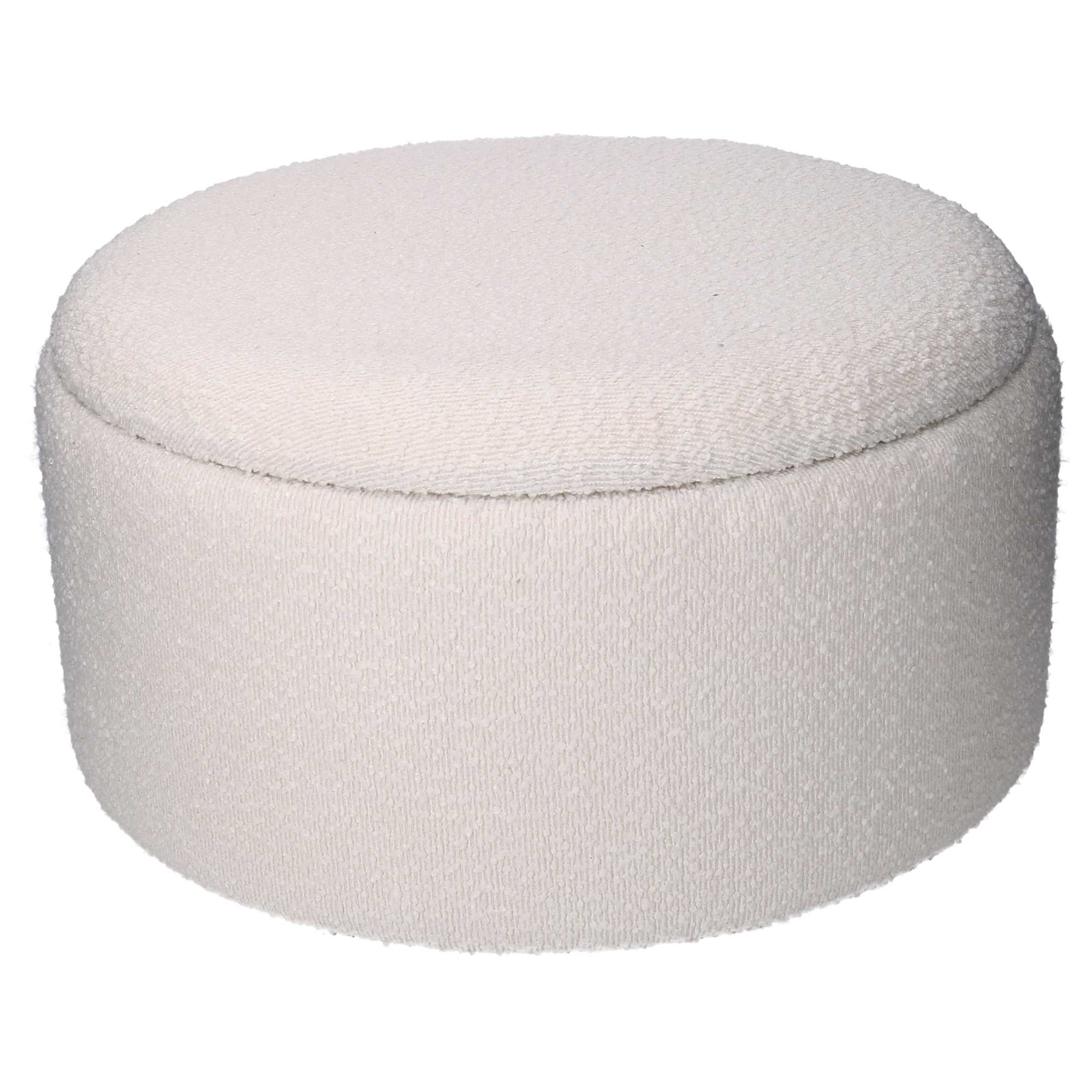 Pouf contenitore boucle' grande bianco