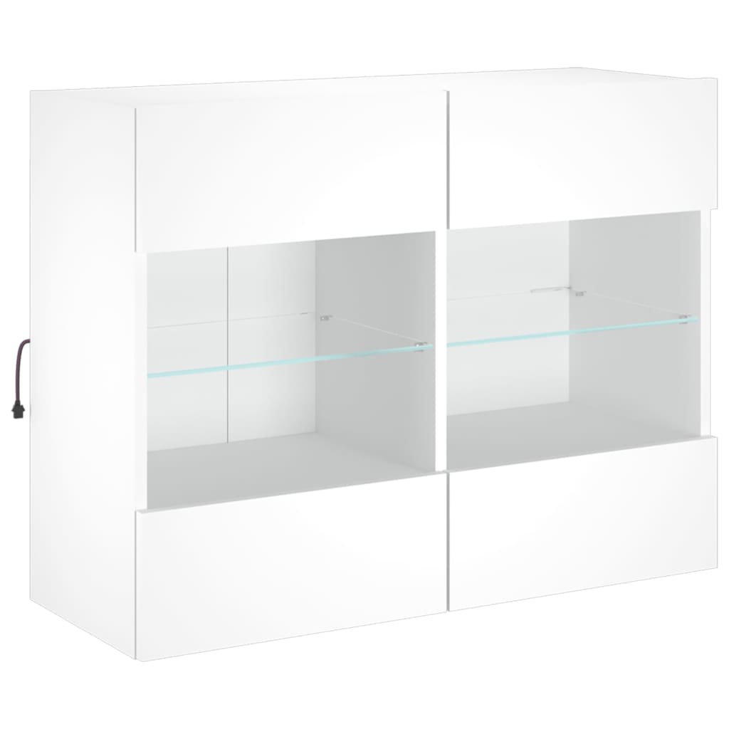 Mobile TV a Parete con Luci LED Bianco 78,5x30x60,5 cm 837099 - BricoBravo