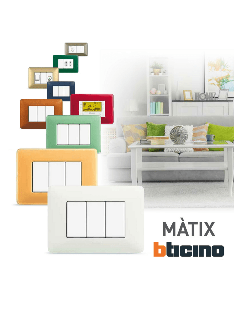 Bticino matix placca 3 posti tecnopolimero bianco am4803bbn - BricoBravo