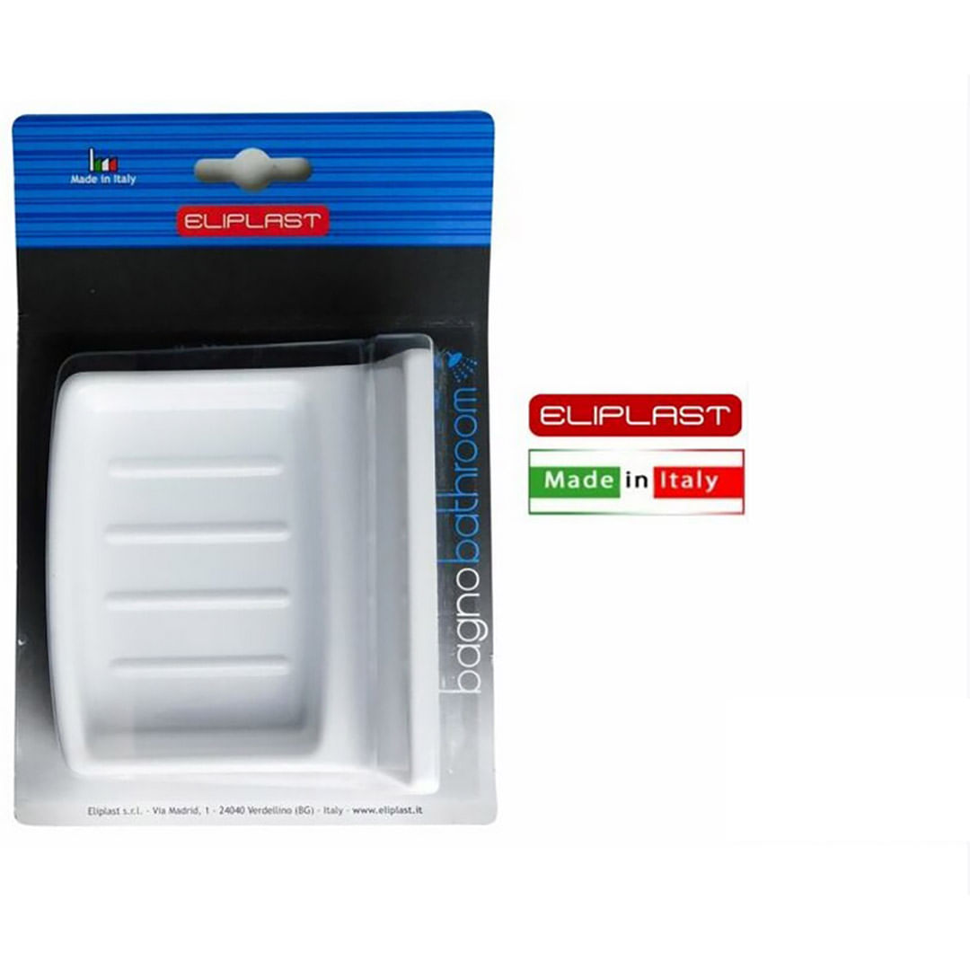 Porta saponetta sapone rettangolare bianco plastica 12x11x6 cm