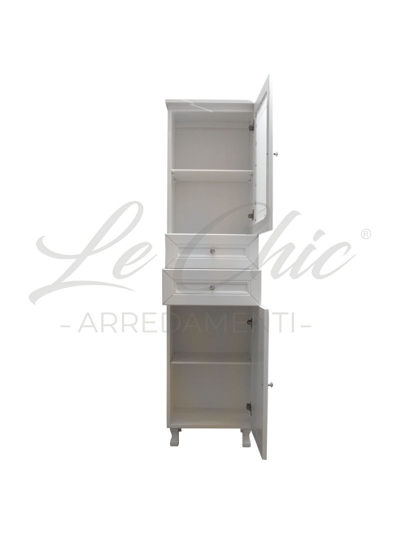 Colonna multiuso bianco opaco stile shabby - Le Chic Arredamenti