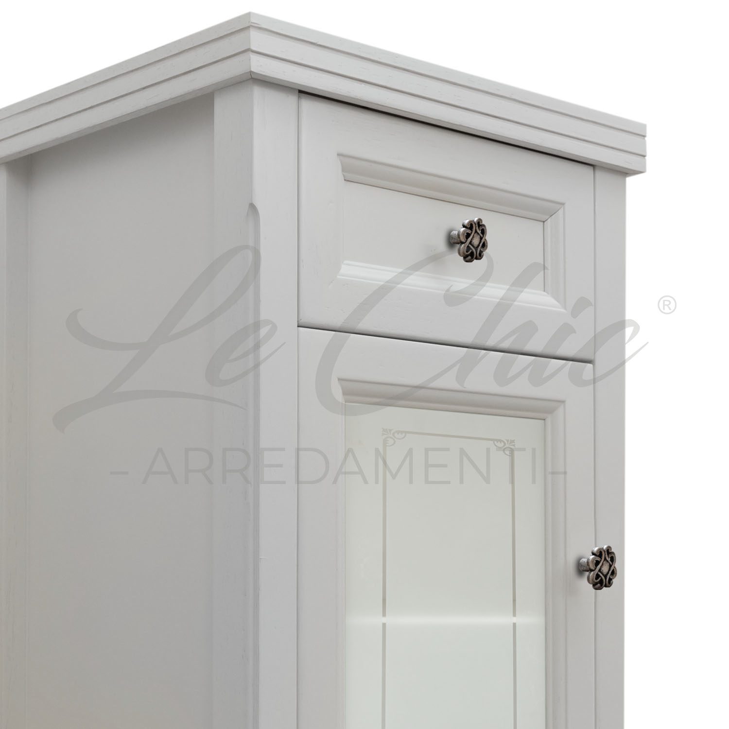 Colonna multiuso bianco opaco stile shabby - Le Chic Arredamenti