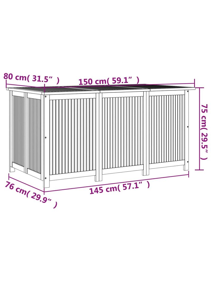 vidaXL Contenitore da Giardino 150x80x75cm in Legno Massello di Acacia