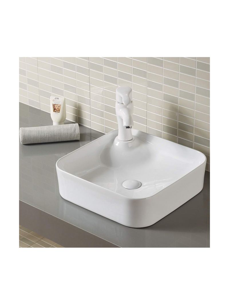 Lavabo Da Appoggio In Ceramica Bianca Di Design Made In Italy Simon