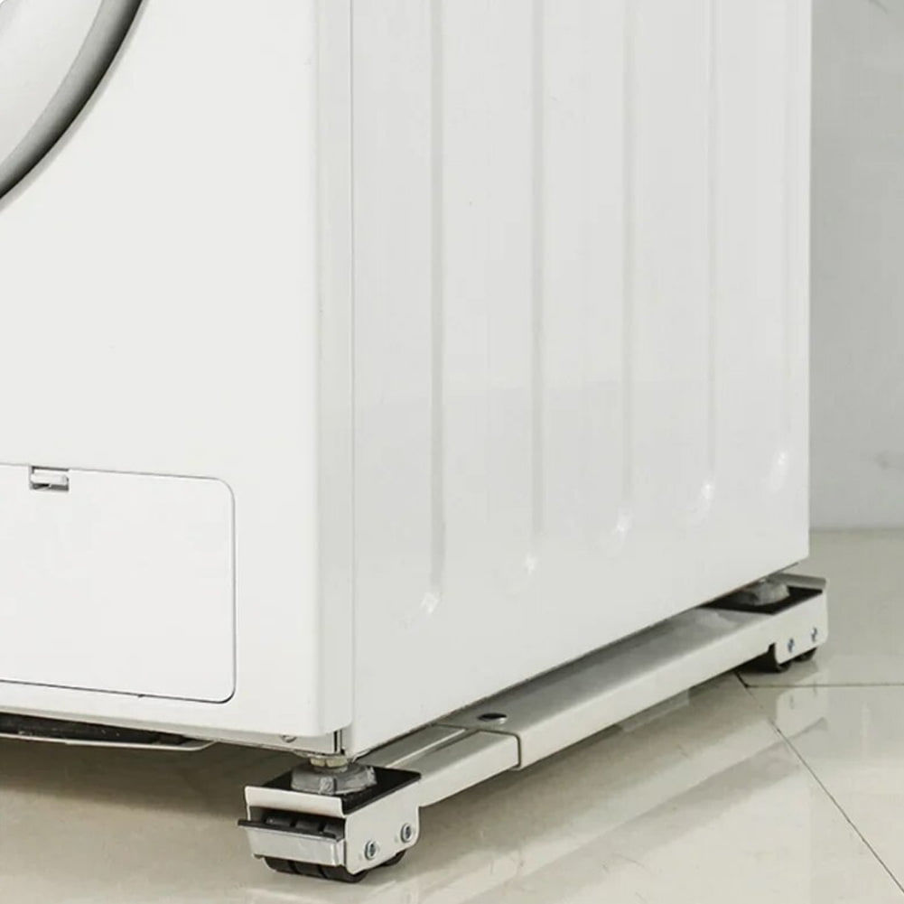 Carrelli Per Lavatrice 2 Pezzi - Regolabili 46-71cm, Portata 300kg, Ruote Antiscivolo - Bianco - Foto 5