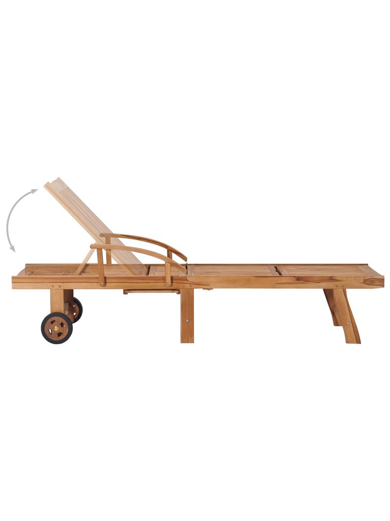 Lettini Prendisole 2 pz con Tavolo e Cuscino Antracite in Teak cod mxl  45546 - BricoBravo